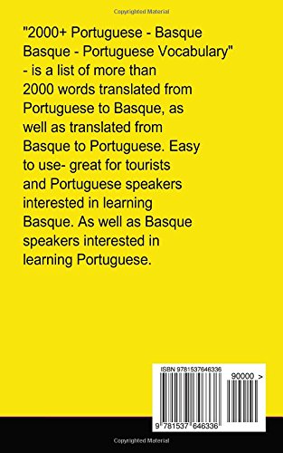 2000+ Portuguese Basque Basque-portuguese Vocabulary