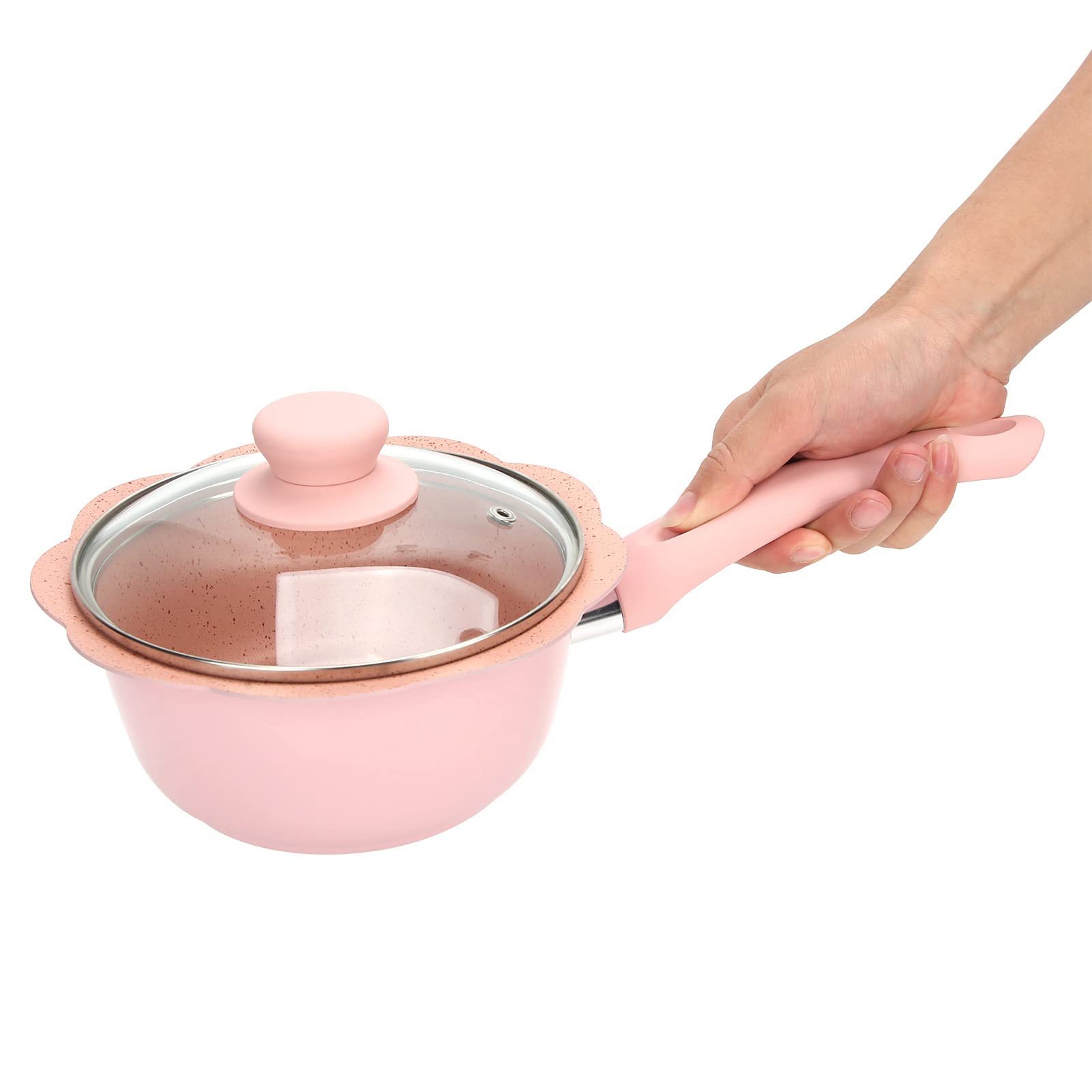 Set di Pentole per Zuppa di Latte, Pentole da Multifunzione Antiaderenti per Alimenti per Bambini, Colore Rosa