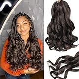 French Curl Braiding Hair 14 Inch Curly Braiding Hair 8 Packs Pre Stretched Bouncy Loose Wave French Curls Crochet Braids for Black Women (4#, 14 inch)