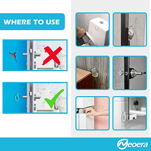 Neoera Door Stopper Wall Protector (Clear, 8Pack)-Quiet, Shock Absorbent Gel - Adhesive Reusable Bumper Protector, Wall Shield & Silencer For Door Handle, Soft Rubber Round Door Stop 1.57 Inch #TOP1