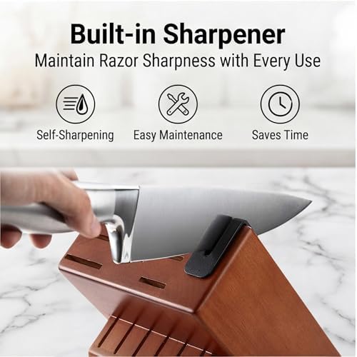 McCook Kitchen Knife Set 15PC Knife Block Set w Built-in Sharpener - 2