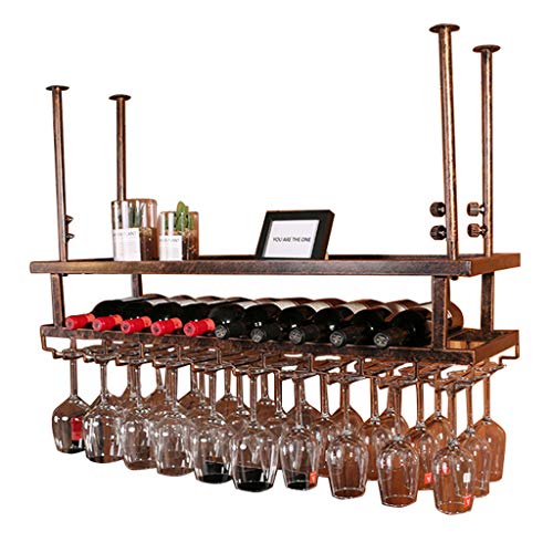 Soporte para botellas de vino 2 niveles de hierro