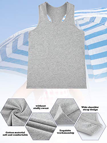 Image of SATINIOR 4 Pieces Girls Dance Tank Tops Racerback Crop Tops Sleeveless Dance Clothes for Girls Gymnastics