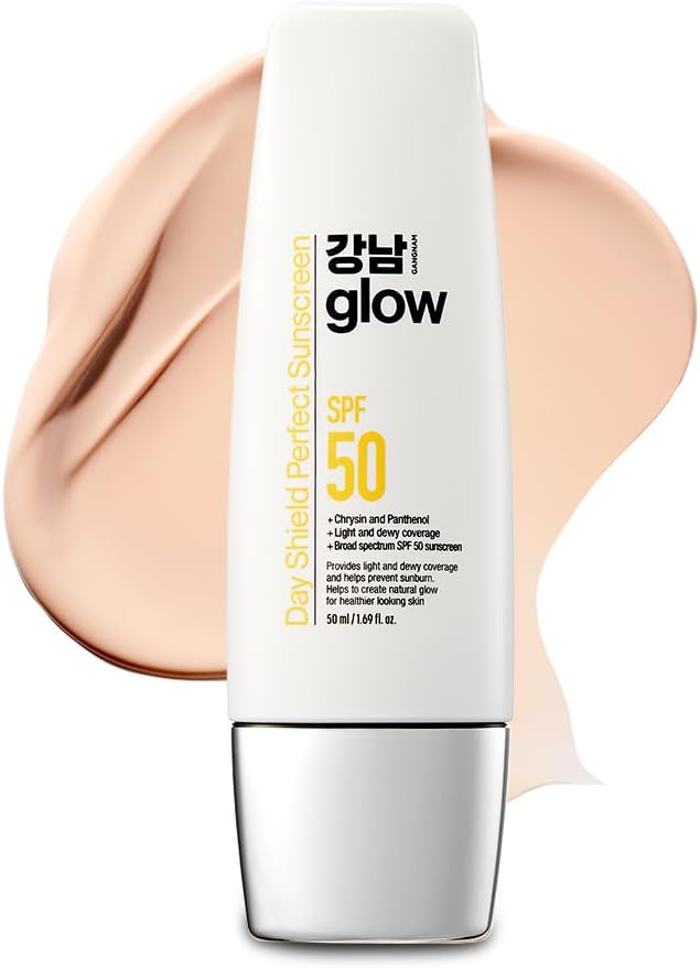 Day Shield Perfect Sunscreen SPF 50 - Effortless Tinted Sunscreen with Zinc Oxide, Sheer Moisturizer for face, Quick Absorption, Broad Spectrum, All Skin Types, Korean Skincare, 1.69 floz
