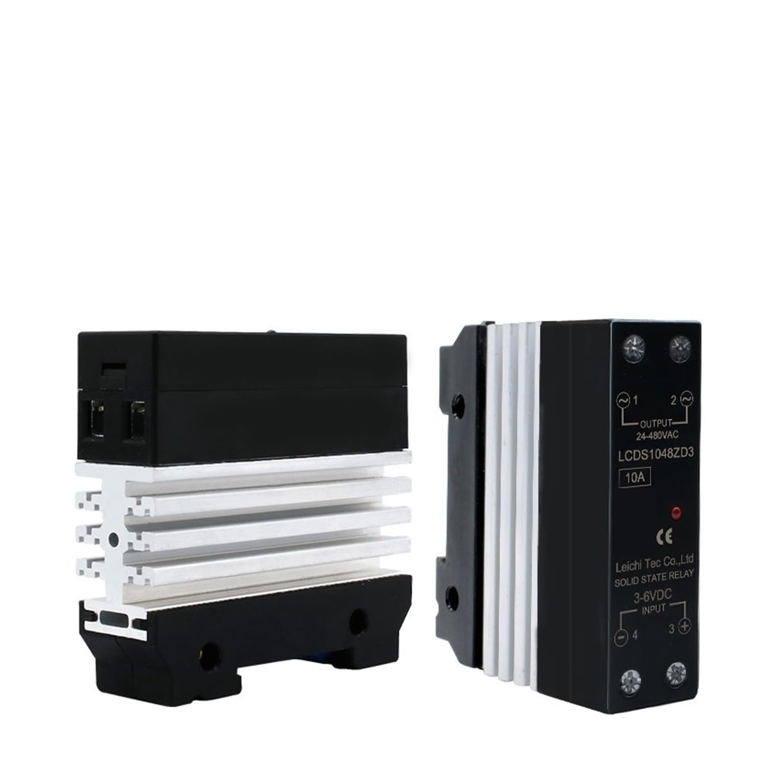 Relé de estado sólido DC-AC Relé de encendido aleatorio Instalación DIN SSR monofásico delgado con radiador Relé industrial(22-26V,10A)