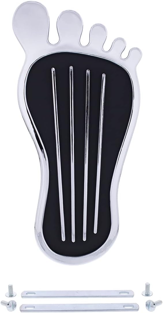 United Pacific S1020 Chrome 9-Inch Barefoot Gas Pedal Cover for Classic Cars Trucks - All Metal Durable Accelerator Pad