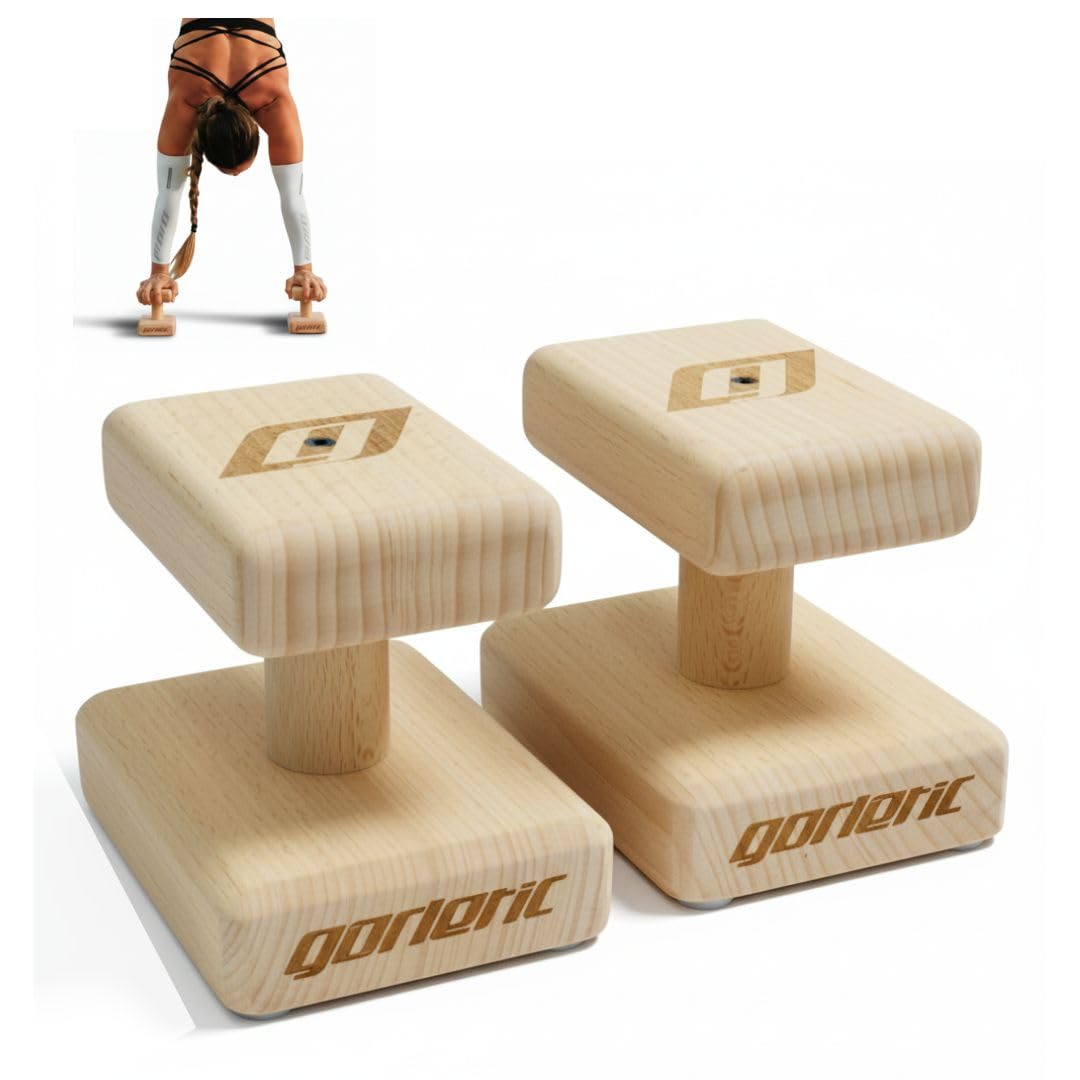 Gorletic Canes BASIC - Beech Wood Handbalance Balance Blocks (14 cm Height) with Non-Slip Bases - Handstand Blocks