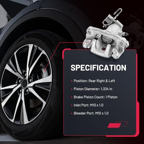 Image of BDFHYK 19-B2854 19-B2855 Rear Disc Brake Caliper Assembly Compatible with Hyundai Elantra 2001-2004 2.0L L4 /Tiburon 2003-2004 2.0L L4 2.7L V6, for Kia Spectra 2004-2005 Spectra5 2005 2.0L L4, GAS 2pcs