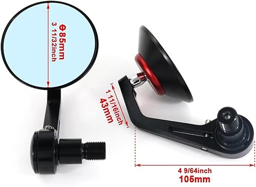 Miniatura 3 de Espejo retrovisor para Y&AMAHA MT-07 FZ-07 2013-2021 FZ-09 MT-09 2014-2021 FZ6R FZ1 FZS1000 para F&AZER FZ6 para manillar F&AZER Barra de espejo