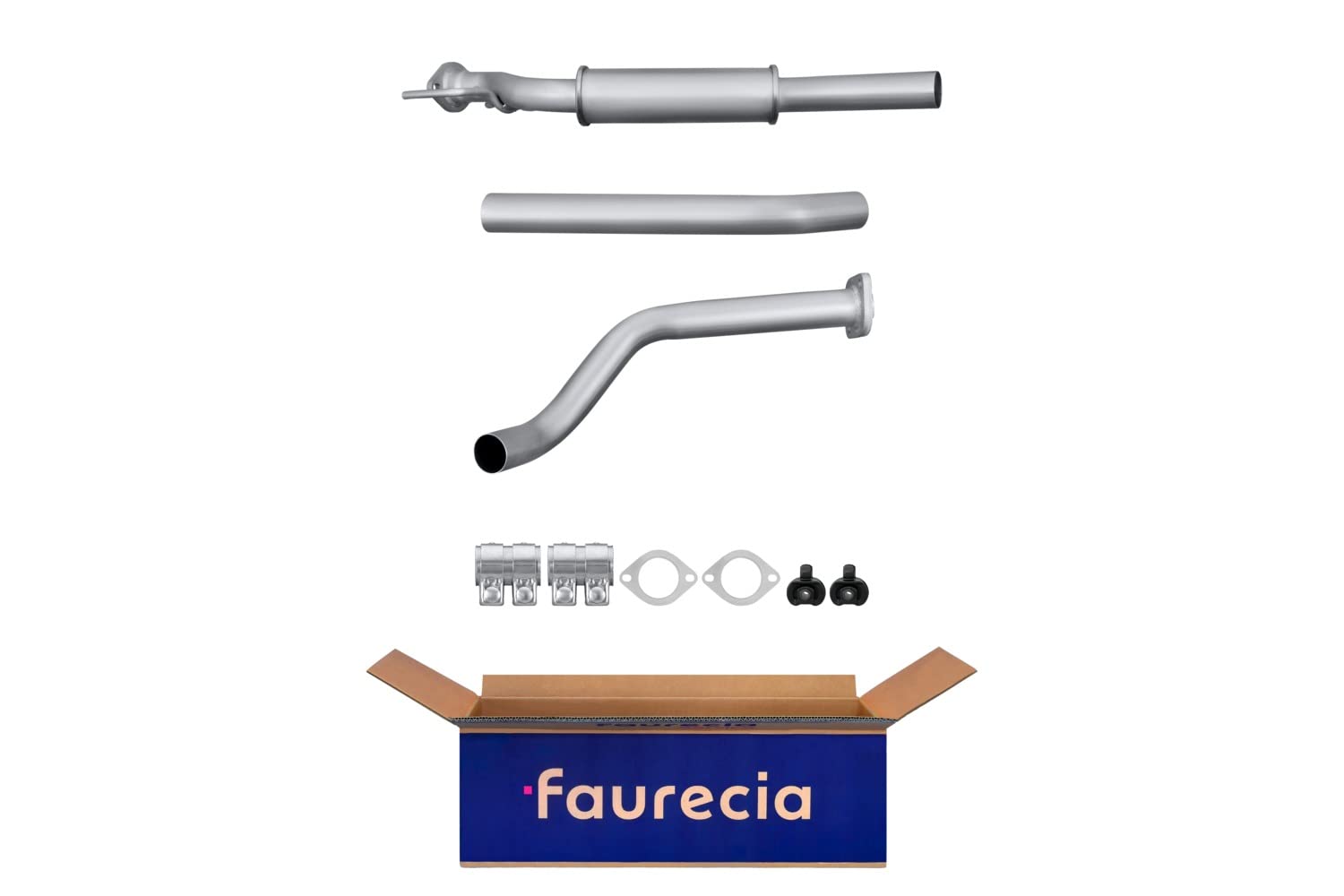 HELLA 8Lb 366 021-991 Silencieux Avant - Easy2Fit® Kit - Avant - À Trois Pièces - Kit Avec Pièces D'Assemblage | Compatible avec: RENAULT KANGOO, KANGOO Express