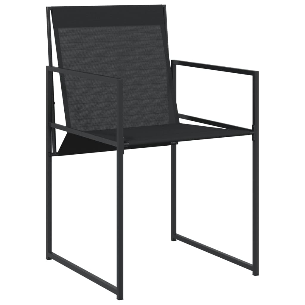 ShGaxin Set da pranzo da giardino 7 pezzi textilene nero, set tavolo e sedie da giardino, tavolo da terrazza e sedie, set terrazza, mobili da giardino per esterni - 3295119