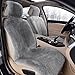 Altlue Real Genuine Sheepskin Seat Covers for Cars SUV Trucks Van RV Front Seats Sheepskin Car Seat Covers Sheepskin Automotive Seat Covers Fuzzy Fleece Fur Car Seat Covers Universal Gray (1 Piece)