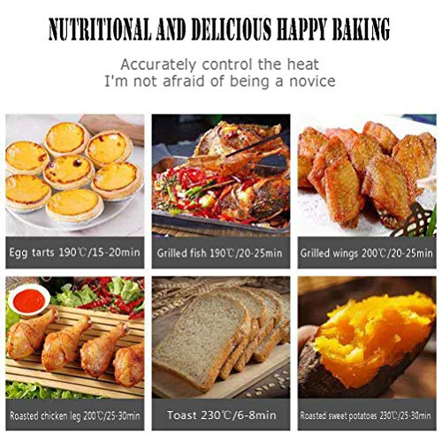 12L Mini-oven, multifunctionele convectieoven, duurzaam gehard glazen deur, snelle verwarming en ruimtebesparende elektrische oven, 600W 60 minuten timer (Color : Red) - Afbeelding 6