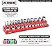 ARES 70234-26-Piece 3/8-Inch SAE Magnetic Socket Organizer - Holds 13 Standard Size and 13 Deep Size Sockets - Keep Your Tool Box Organized