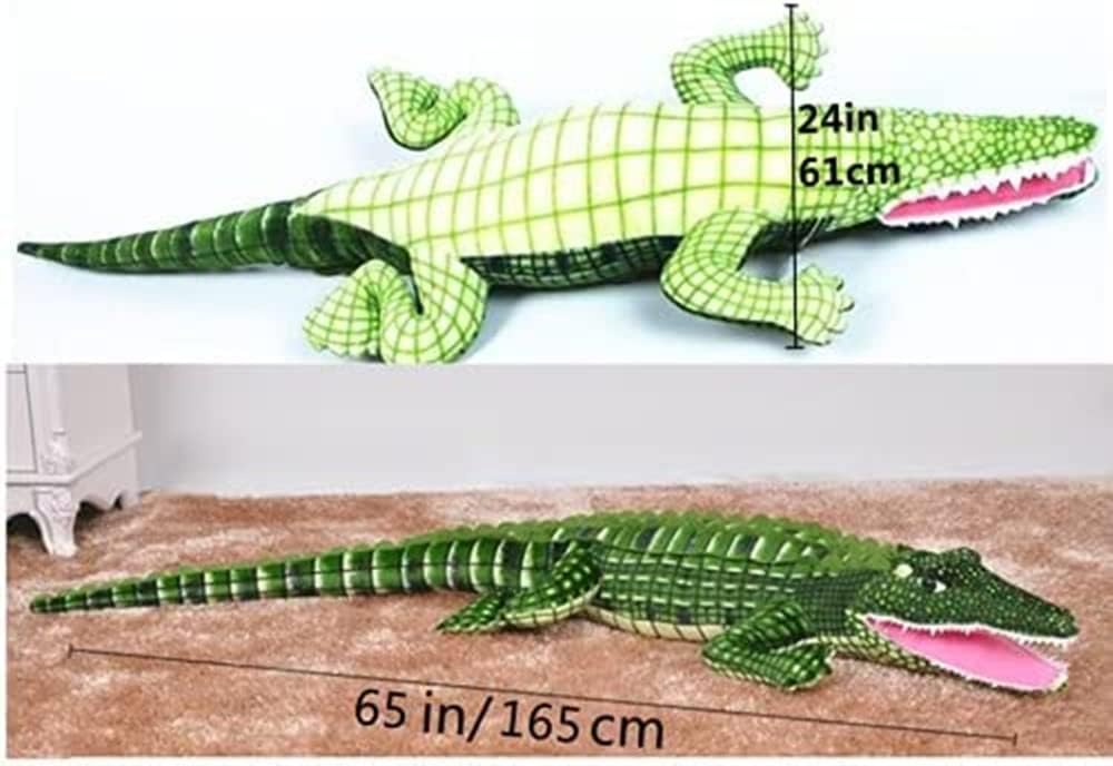 JOSON 65"（165cm Long Oversized Ferocious Stuffed Animal Plush Toy Alligator Simulation Crocodile