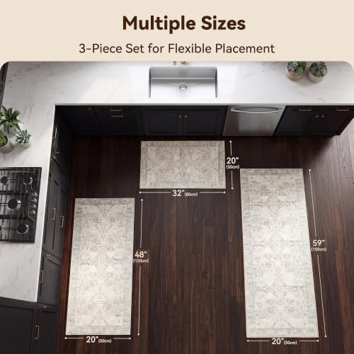 GRANNY SAYS Boho Anti-Fatigue Kitchen Rug Set of 3 #TOP5