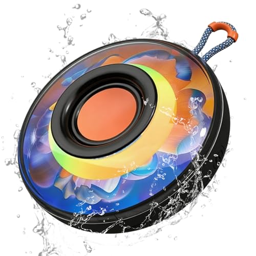 GOMETY Enceinte Bluetooth Portable Bluetooth 5.3 HD stéréo avec Basses puissantes et Longue autonomie, Mini Enceinte Bluetooth sans Fil et Lumineuse LED....