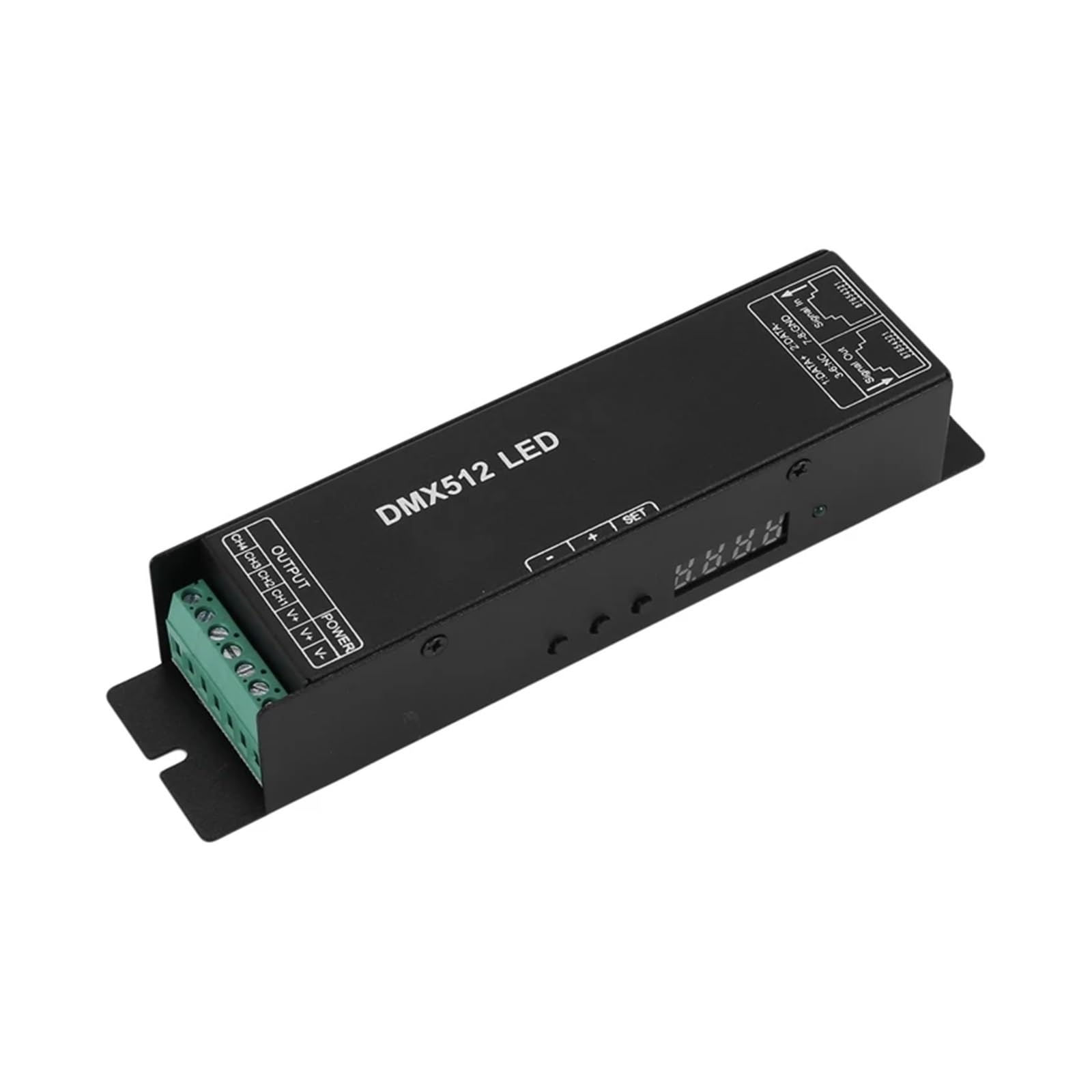 512 cyfrowy dekoder wyświetlacza, ściemniacz, sterownik DMX512, odpowiedni do taśm LED RGBW, taśmy świetlnej, Rj45