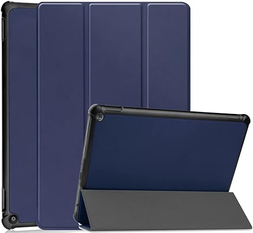 For Fire HD 10 Plus 用のカバー スタンド機能付き 保護ケース Fire HD 10 2021 用のタブレット ケース カバー 軽量 薄型 レザー 三つ折スタンド オートスリープ機能 全面保護型 For Fire HD 10 Plus/HD 10 2021 のスマートケース RuiMi