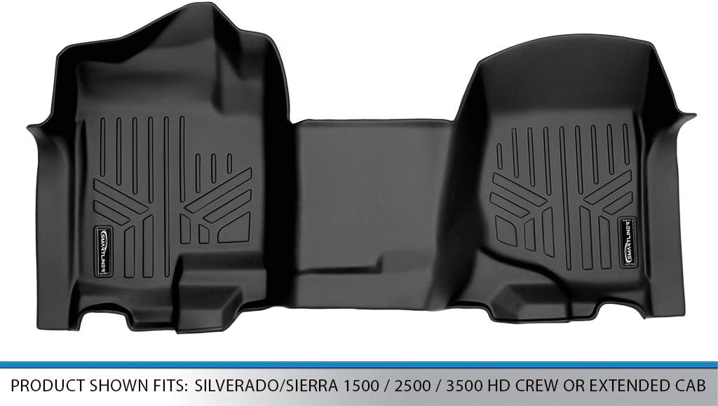 SMARTLINER Floor Mats 1st Row Liner Set for 2007-2013 Chevrolet Silverado 1500 - Image 4