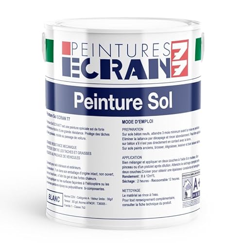 Peinture sol professionnelle, satin, peinture opacifiante, sans odeur, protège, décore, intérieur, extérieur, HydroSol ECRAN 77 1 litre