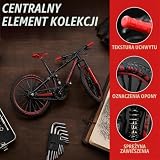Foreverup Mini rower na palec, model roweru górskiego, rower górski MTB, zabawka rowerowa, miniaturowy rower, symulacja roweru górskiego do nauczania do domu, biura lub klubu (czarny, czerwony)