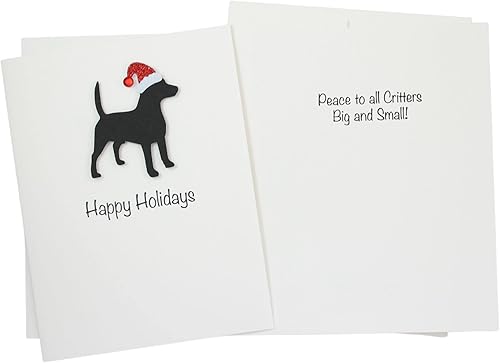 Miniatura 112 de Black Australian Shepherd Christmas Cards Pack of 10 Handmade Aussie Holiday Notecards White Base Dog with Santa Hat Black,Chocolate