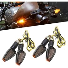 4 PCS Front Rear Motorcycle Blinkers LED Lamps, Motorcycle Mini Turn Signal Light Indicators, Super Bright 12V Motorbike Blinkers Accessories, Universal for Most Vehicle Yellow