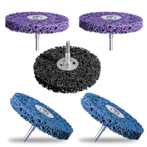 Kizaten 5 Pièces Disques de Nettoyage 100 mm,Disques de Nettoyage plus Épais pour Meuleuses D'angle pour L'élimination de la Peinture,Rouille,Des Soudures et de L'oxydation