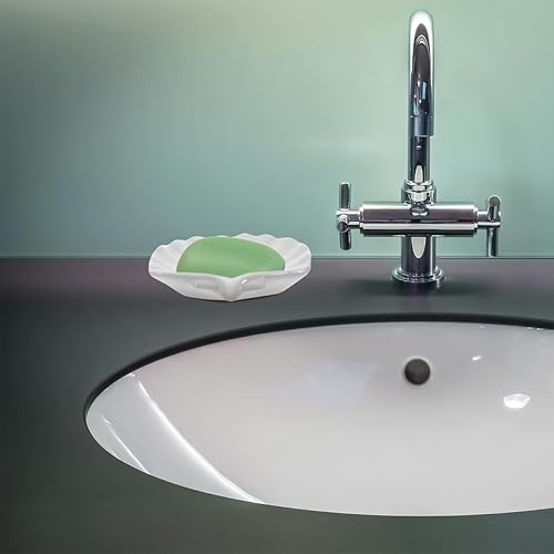 Miniatura 6 de Jabonera en forma de concha, soporte de barra de jabón de cerámica, bandeja de jabón autodrenante, ahorradores de jabón, soporte para esponja de