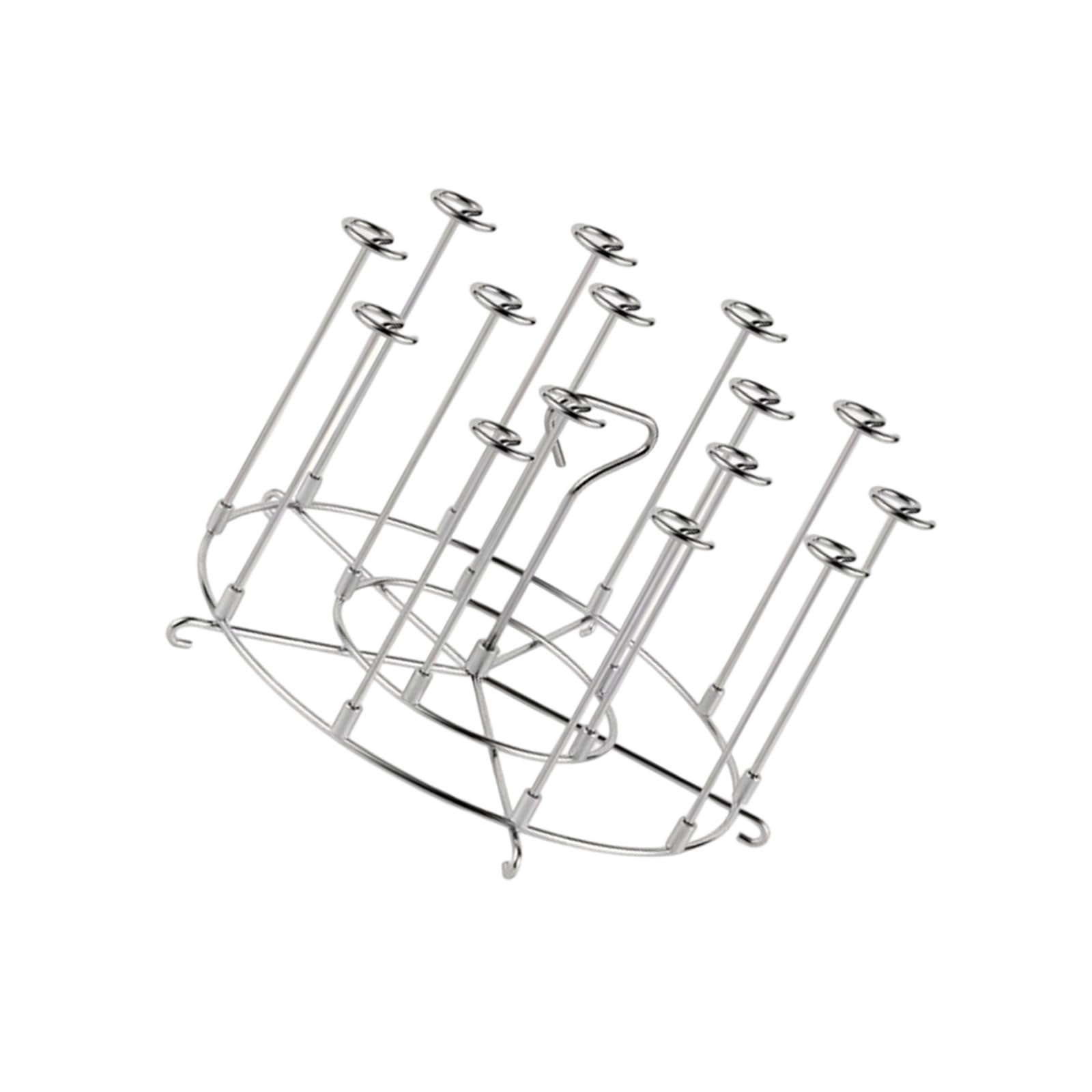 MICFENY 304 Stainless Steel Vertical Skewer Stand for Air Fryers Grilling Space Saving Grills Rack Kitchen Gadget