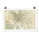 Bilderwelten Poster Vintage Stadtplan Rom Antik Selbstklebend seidenmatt 80x120cm