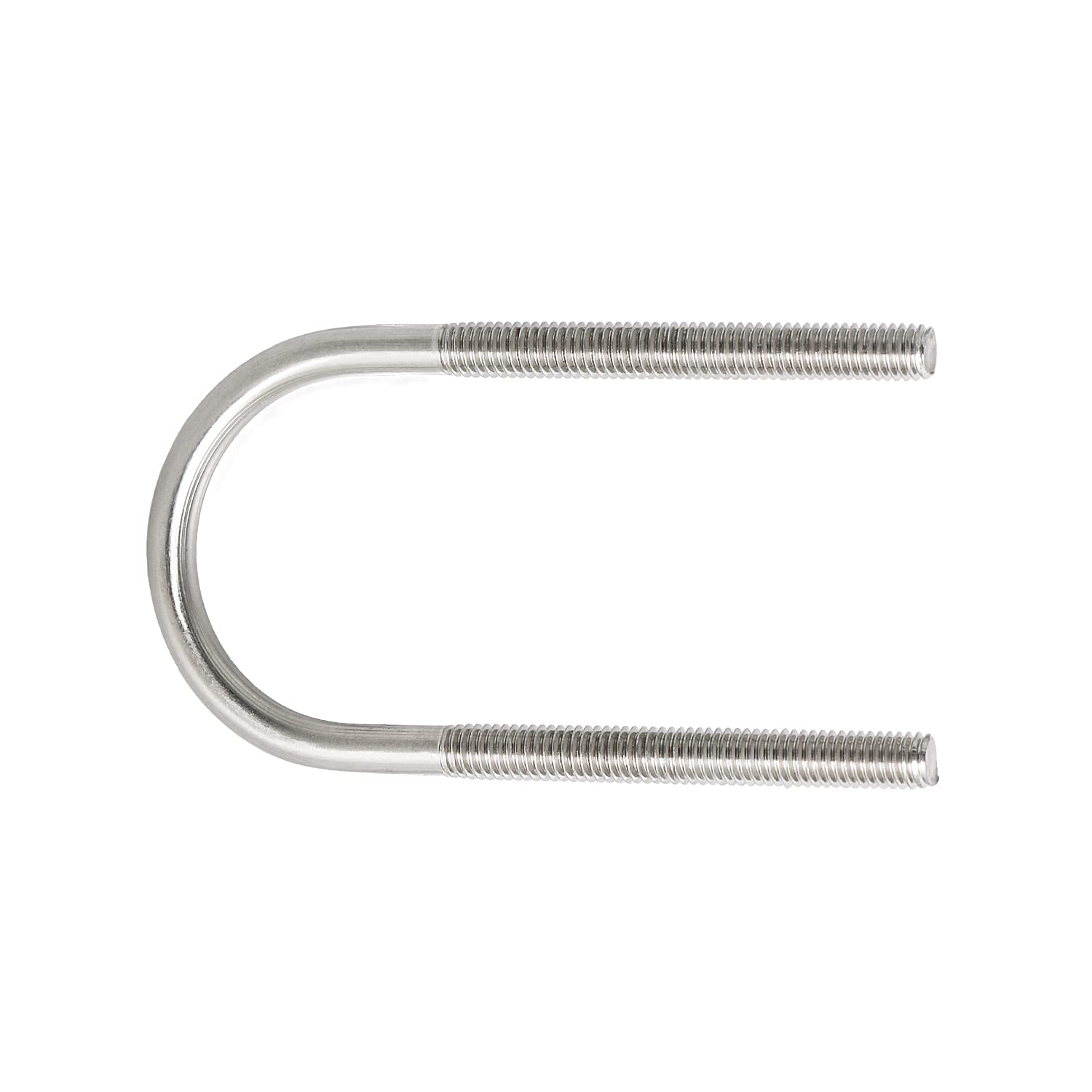 Round U-Bolts 1.38"(35mm) Inner Width M6 Thread 304 Stainless Steel Silver with Plates Nuts Flat Washers for Car/RV/Trailer Bumper, 2Pcs