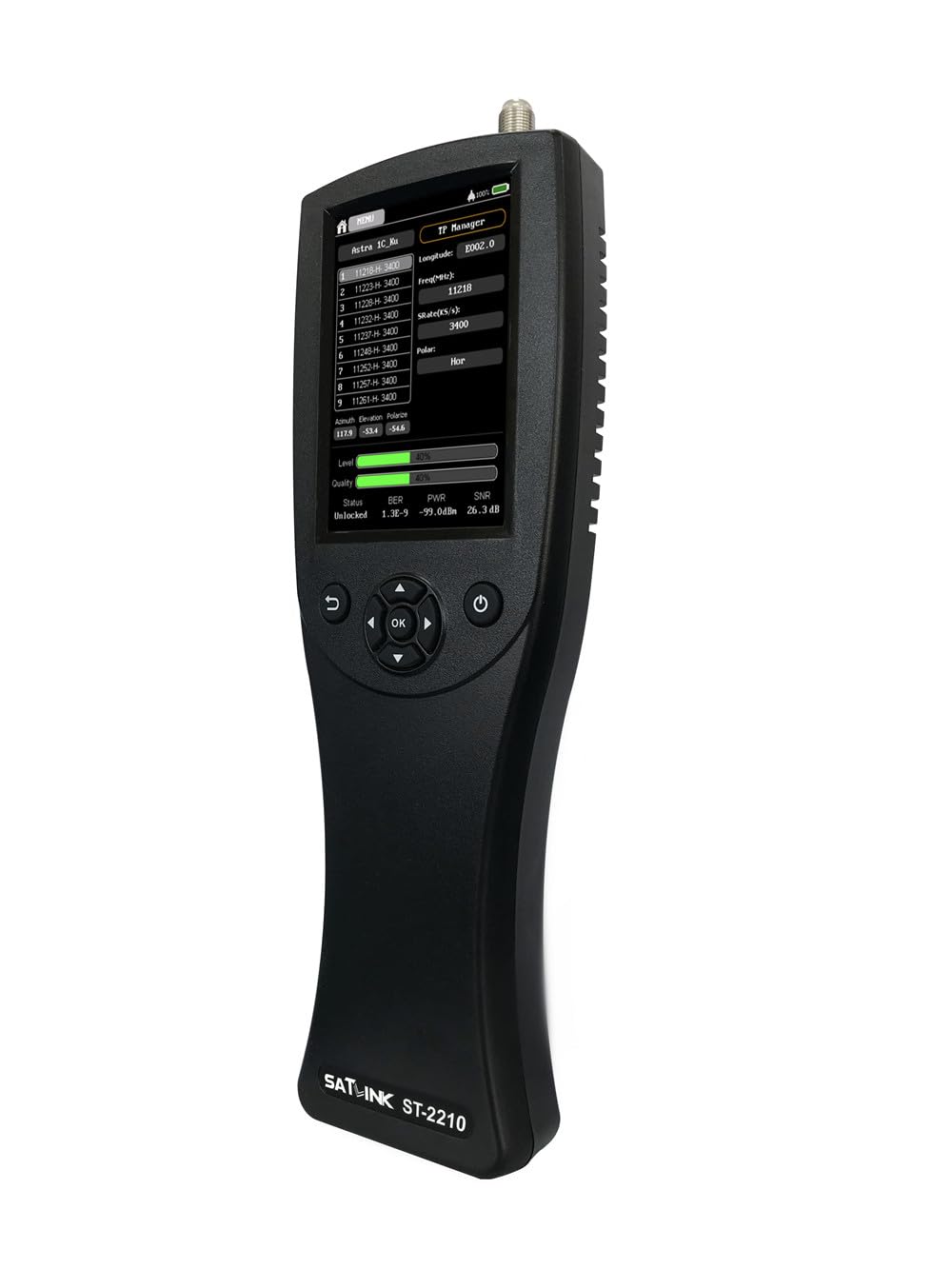 ST-2210 DVB-S/S2 Récepteur de télévision par Satellite, écran Tactile de 4 pouces, détecteur de télévision par Satellite numérique HD Avec analyseur de Spectre