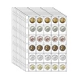 10 fogli (30 tasche per foglio) per collezionare monete, buste per raccoglitori di monete, 9 fori per album di monete, protezioni per collezionare banconote da dollari argentati, francobolli da penny