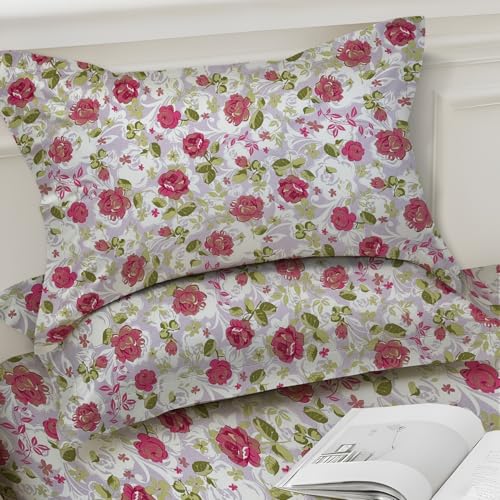 Image of Weave & Decor Super Soft Super Comfortable 144 TC 90x90 inches Printed Cotton Double Bed Bedsheet with Two Pillow Covers