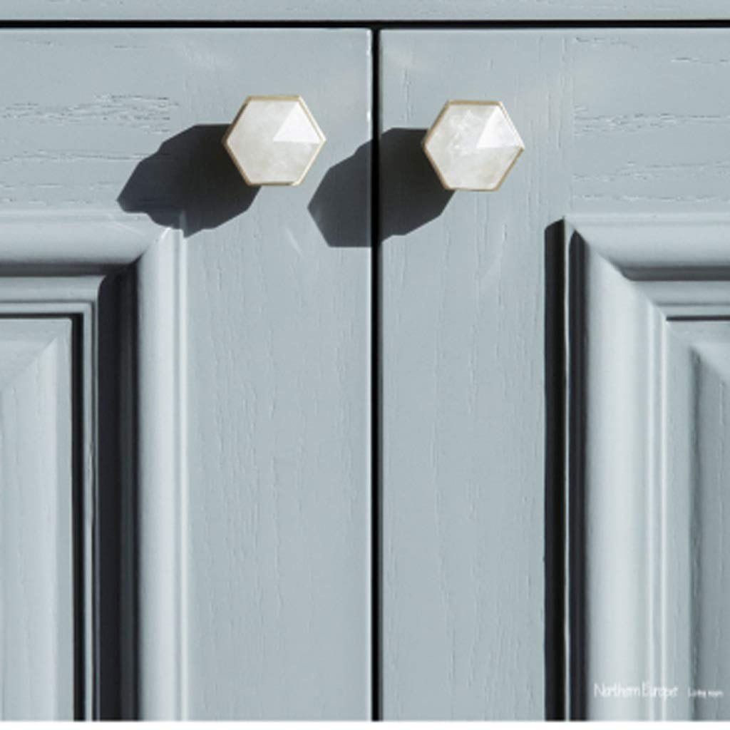 Poignée de tiroir en cristal et laiton blanc nordique pour armoire chic