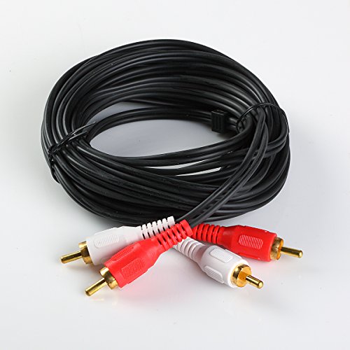 Noise Cancellation gold-Plated Rca 2 Male To Male Audio Video Cable (15Ft)