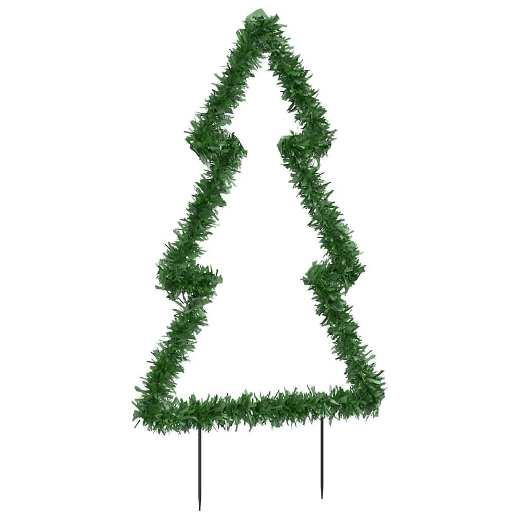 Weihnachtsbaum mit 80 LEDs, 60 cm Höhe, grünen Tannennadeln, IP44 wasserdicht, USB betrieben, mit Erdspießen für Innen und Außen, energiesparende Weihnachtsbeleuchtung für Haus, Garten