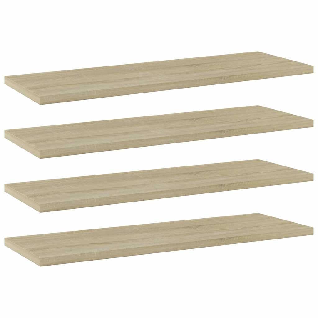 Libreria in rovere Sonoma, 4 pezzi, 60 x 20 x 1,5 cm, scaffale modulare da parete per soggiorno, camera da letto, studio, cantina, garage, aperto e flessibile