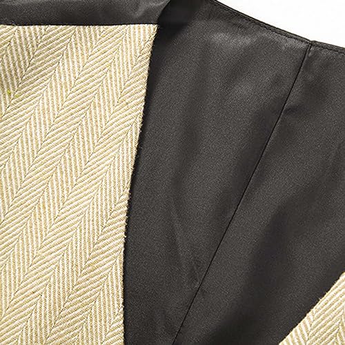 Zeiyignr Mens Business Casual Suit Vest V Neck Double Breasted Dress Vests Tweed Slim Fit Waistcoat for Wedding Formal Party3