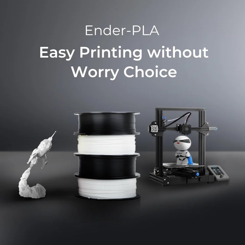 Ufficiale Creality PLA Filamento 1,75 mm per Stampante 3D, Bobina di Cartone da 2 kg (4,4 libbre), Dimensionale +/- 0,02 mm, Adatta alla Maggior Parte delle Stampanti 3D FDM(Bianco+Grigio)