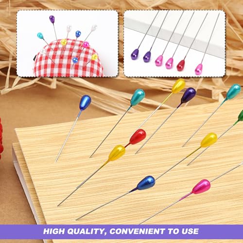 Sewing Pins Dressmaking Coloured Heads Long 200 Pcs Straight Dressmaker Fabric Pins for Sewing Quilting Pin for Crafting Dress Making - Image 4