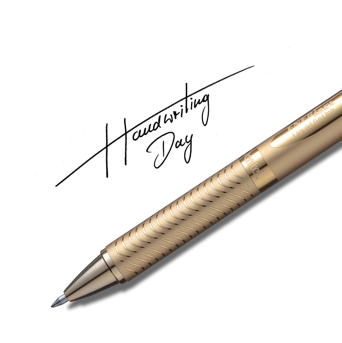 Pentel BL407 Energel Sterling, Gold Metal Barrel, Gel ink Rollerball, 0.7mm Tip, Black ink (Pack of 12), 12 count (Pack of 1) - Image 4
