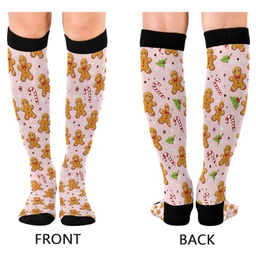 Image of Wusikd Heartbeat Symbol Compression Socks for Women and Men Circulation Black Long Socks for Athletic Running 1