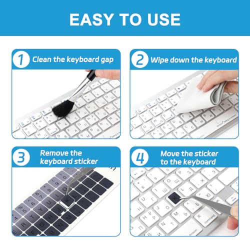 Pegatinas para Teclado Boaulee 2PCS Color Gris Degradado miniatura 5