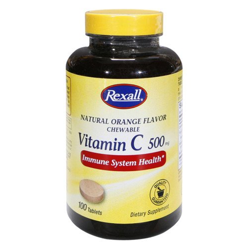 Rexall Vitamin C 500 Mg Orange Chewable Tablets, 100 Ct