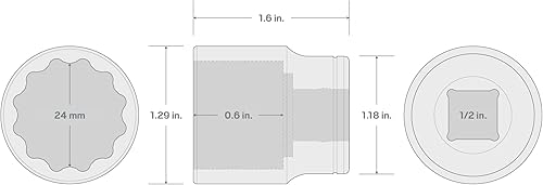 Miniatura 6 de TEKTON Unidad de 12 pulgada x enchufe de 12 puntos de 0.945 in  SHD22324