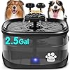 Kastty 2.5Gal/9.5L Dog Water Fountain 3 Flow Modes Cat Fountain with 2 Flower Spouts& 7″ Larger Filter Super Filtration& Smart 3 in 1 LED Safe Pump, BPA-Free, Quiet for Large Dogs& Multi Pets(FS68)