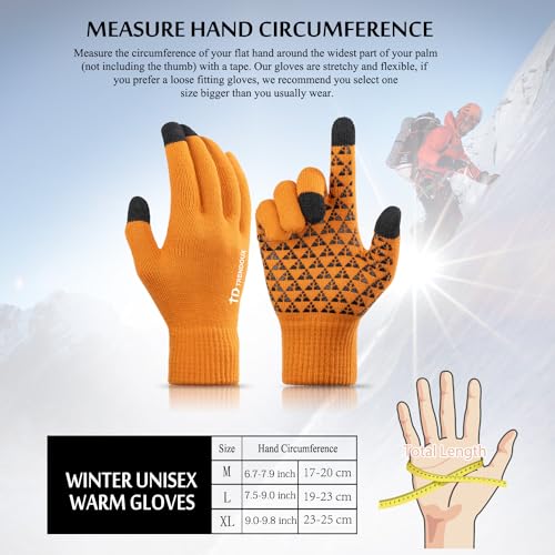 Image of TRENDOUX Winter Gloves for Men Women - Upgraded Touch Screen Cold Weather Thermal Warm Knit Glove for Running Driving Hiking